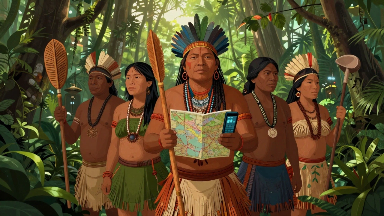 Indigenous stewards protecting the Amazon rainforest from industrial threats