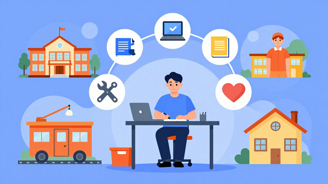 Vector illustration connecting personal skills to volunteer opportunities