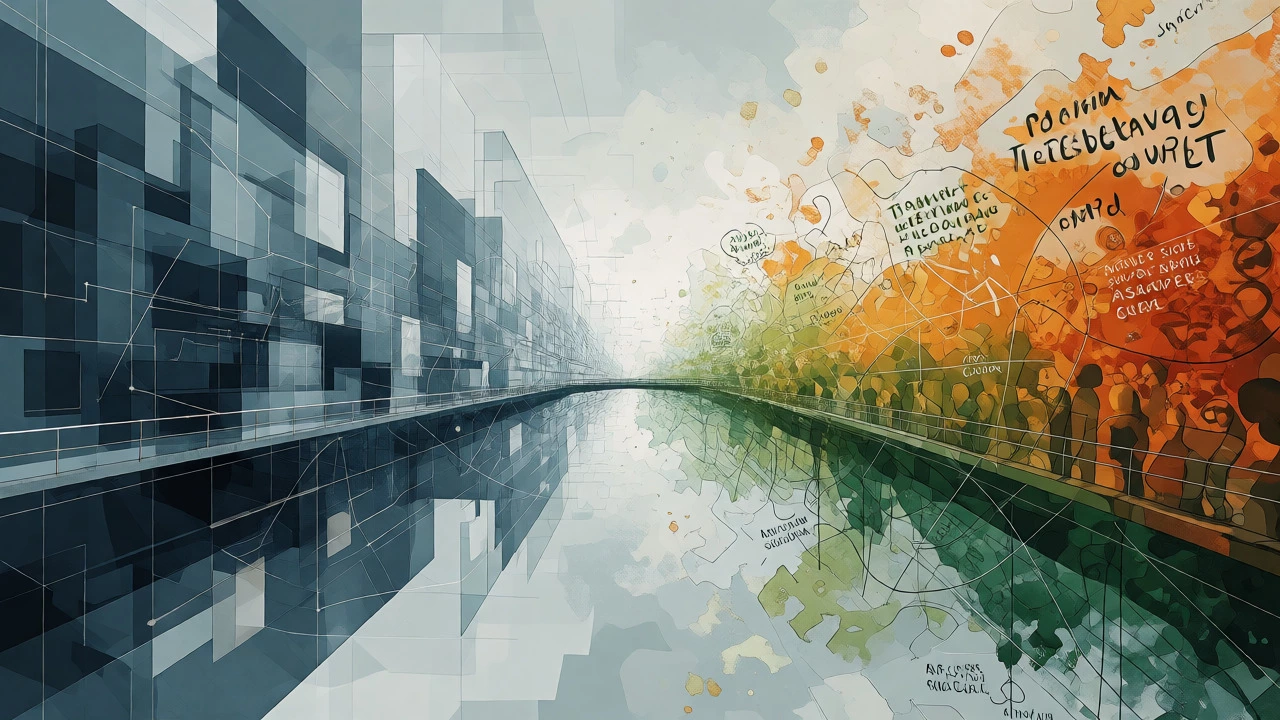 Abstract art connecting corporate funds to community care